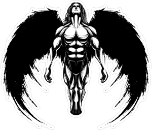 Barevný anděl 001 černobílý