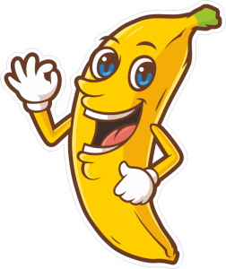 Barevný banán 004 levá veselý