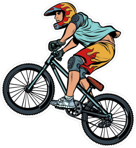Barevný cyklista 002 levá horské kolo MTB