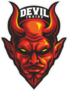 Barevný ďábel 014 nápis Devil inside