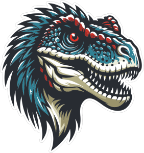 Barevný dinosaurus 015 pravá hlava T rex