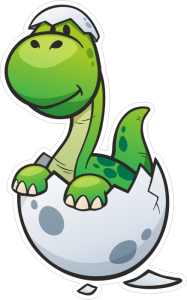 Barevný dinosaurus 016 levá vylíhlý baby brontosaurus