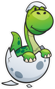 Barevný dinosaurus 016 pravá vylíhlý baby brontosaurus