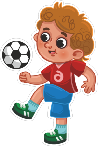 Barevný fotbalista kluk 001 levá