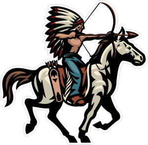Barevný indián 006 pravá náčelník na koni