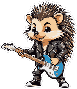 Barevný ježek 002 levá rockový kytarista