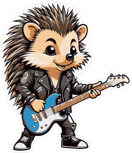 Barevný ježek 002 pravá rockový kytarista