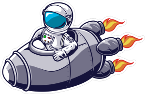 Barevný kosmonaut 001 levá