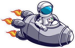 Barevný kosmonaut 001 pravá
