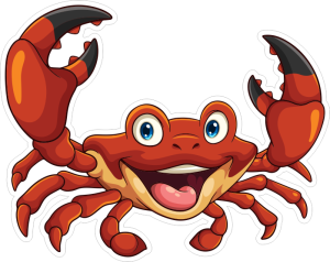 Barevný krab 003 pravá vesele mává klepýtky
