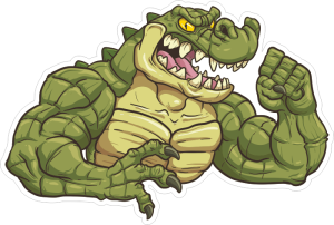 Barevný krokodýl 008 pravá rozzuřený svalovec
