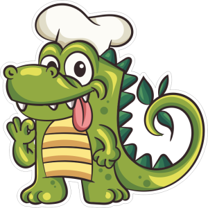 Barevný krokodýl 015 levá mlsný kuchař