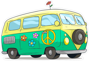 Barevný multivan 002 pravá Hippies VW