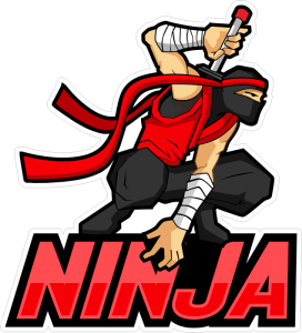 Barevný ninja 001 s nápisem