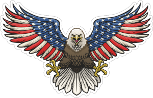 Barevný orel 011 s americkou vlajkou