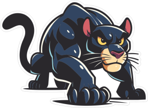 Barevný panter 010 pravá  black panther ve střehu