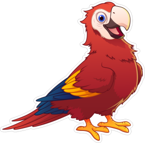 Barevný papoušek 003 pravá