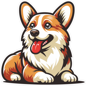 Barevný pes 055 levá Welsh Corgi Pembroke