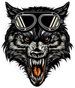Barevný vlk 011 s brýlemi
