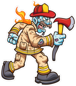 Barevný zombík 012 pravá hasič