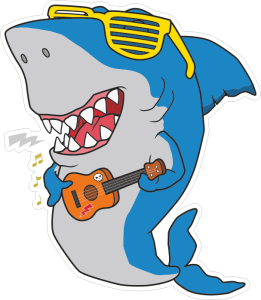 Barevný žralok 009 levá zpěv s kytarou