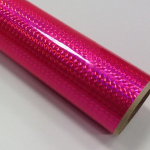 Fantasy 1/4 mosaic fluorescent pink PRIME, fluor. růžová folie s holografickým efektem