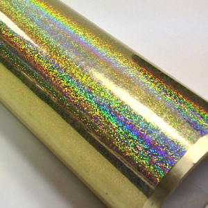 Fantasy holo gliter gold PRIME, zlatá folie s holografickým efektem