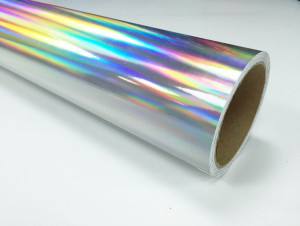 Fantasy rainbow silver PRIME, stříbrná zrcadlová duhová folie s holografickým efektem