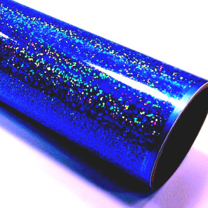 Fantasy sequins royal blue PRIME, tmavě modrá folie s holografickým efektem