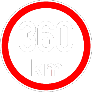 Maximální rychlost 360km - nejvyšší konstrukční rychlost