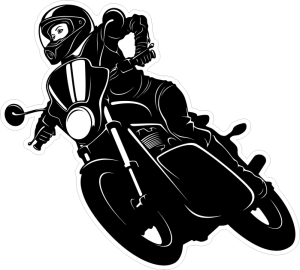 Tištěná motorkářka 003 černobílá levá