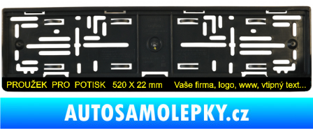 Samolepka Tištěná samolepka pod SPZ proužek 520 x 22mm černá