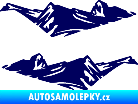 Samolepka Samolepka hory 004 horská krajina Off Road tmavě modrá