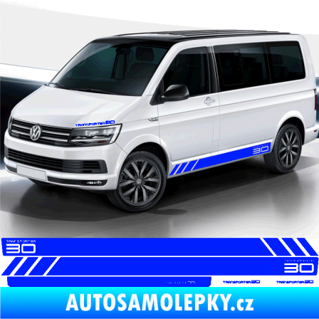 Samolepka Polep na bok Transporter 30 Edition Volkswagen T4, T5, T6, T7 verze long modrá dynamic