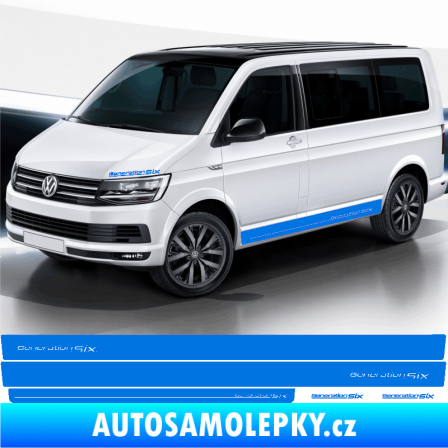 Samolepka Polep na bok Generation Six Volkswagen T4, T5, T6, T7 verze long modrá oceán