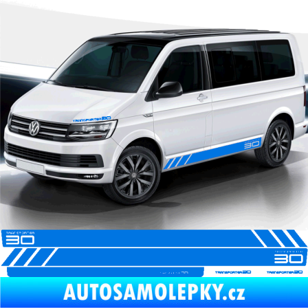 Samolepka Polep na bok Transporter 30 Edition Volkswagen T4, T5, T6, T7 verze long modrá oceán
