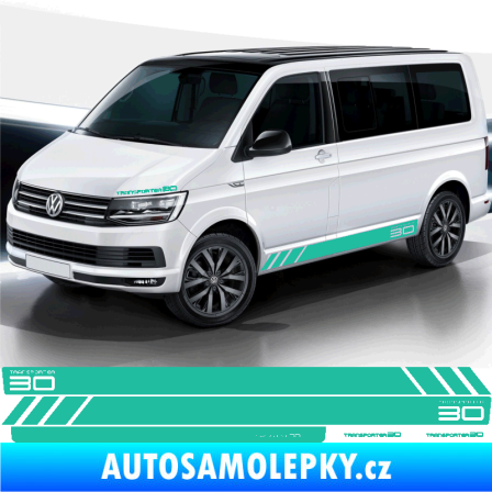 Samolepka Polep na bok Transporter 30 Edition Volkswagen T4, T5, T6, T7 verze long tyrkysová