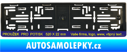 Samolepka Tištěná samolepka pod SPZ proužek 520 x 22mm střední modrá