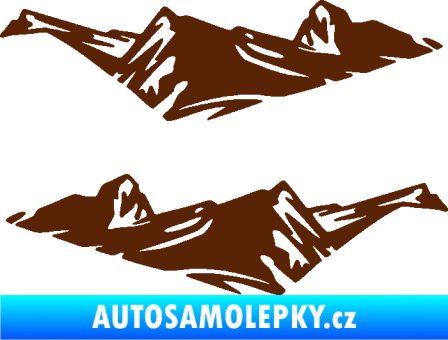 Samolepka Samolepka hory 004 horská krajina Off Road hnědá
