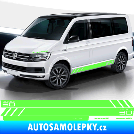 Samolepka Polep na bok Transporter 30 Edition Volkswagen T4, T5, T6, T7 verze long Fluorescentní zelená