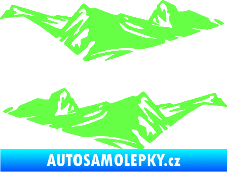 Samolepka Samolepka hory 004 horská krajina Off Road Fluorescentní zelená