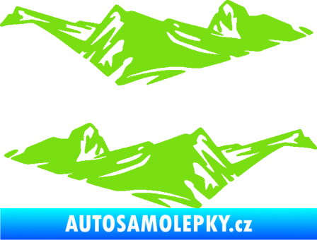 Samolepka Samolepka hory 004 horská krajina Off Road zelená kawasaki
