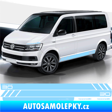 Samolepka Polep na bok Transporter 30 Edition Volkswagen T4, T5, T6, T7 verze long světle modrá