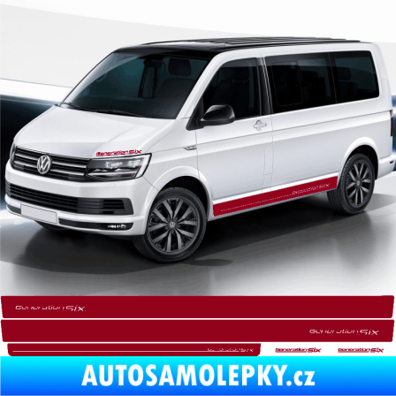 Samolepka Polep na bok Generation Six Volkswagen T4, T5, T6, T7 bordó vínová