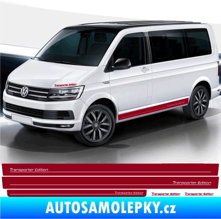 Samolepka Polep na bok Transporter Edition Volkswagen T4, T5, T6 bordó vínová