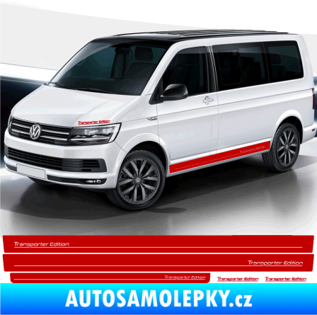 Samolepka Polep na bok Transporter Edition Volkswagen T4, T5, T6 tmavě červená