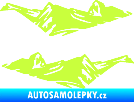Samolepka Samolepka hory 004 horská krajina Off Road limetová