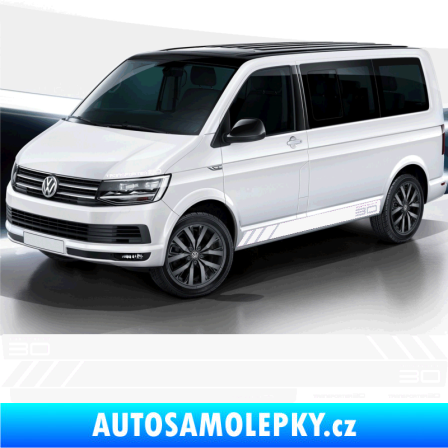 Samolepka Polep na bok Transporter 30 Edition Volkswagen T4, T5, T6, T7 verze long bílá