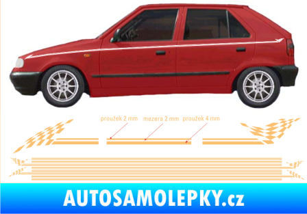 Samolepka Proužky kratší 135cm x 8mm / 8ks béžová
