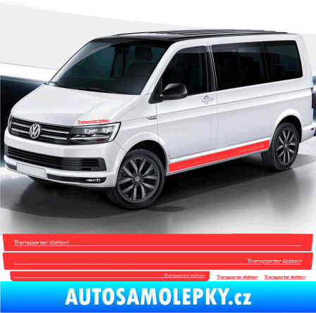Samolepka Polep na bok Transporter Edition Volkswagen T4, T5, T6 světle červená